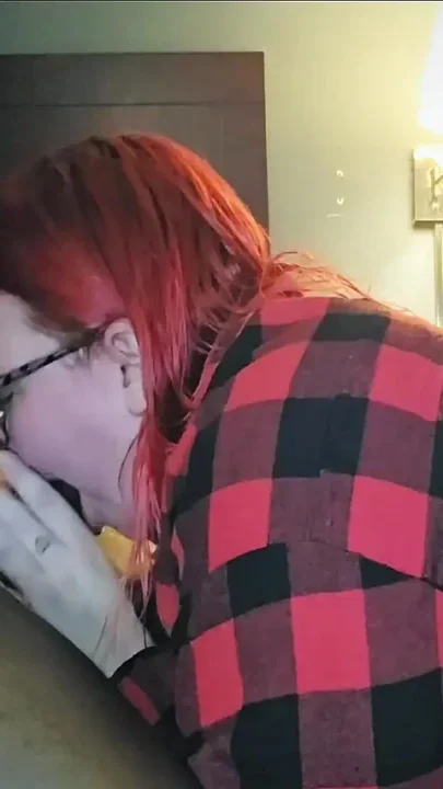 Redhead Aubrey Bigbabe304 Slobbers on a Big Fat Black Cock