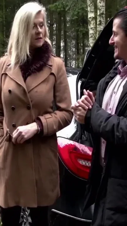 Big boobs MILF gets smashed outdoor