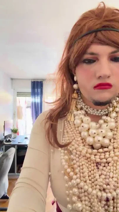 Crossdresser walking around heavily aroused the apartment in the high heels and