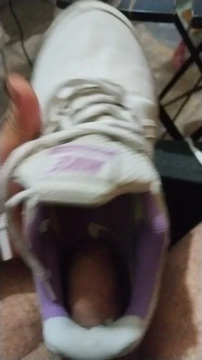 Fucking a hole in my Nike air Cum inside Trailer