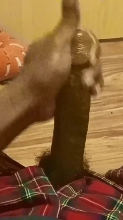 Edgeing My Big Black Cock Intense Cumshot