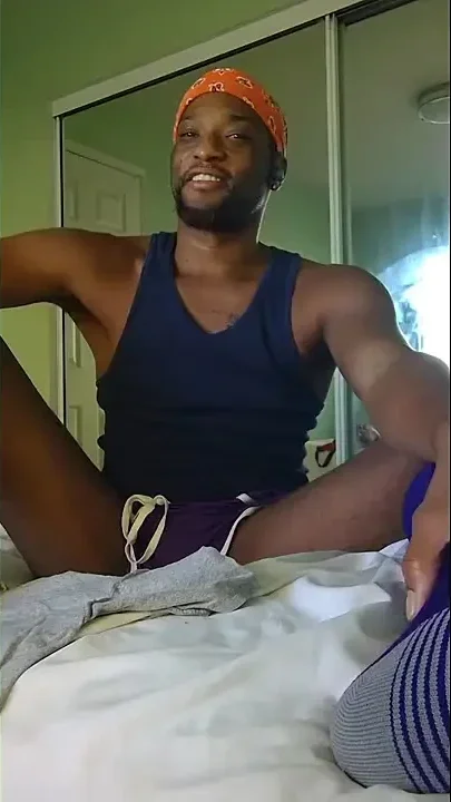 Purple Socks and Short Shorts Jerk off