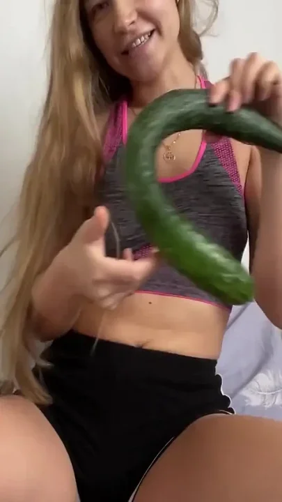 She Fucked Herself with a Huge Cucumber