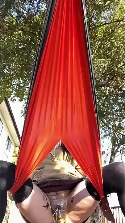 Trainer's Training Session No 91 Relaxing in a Hammock with an Open Crotch