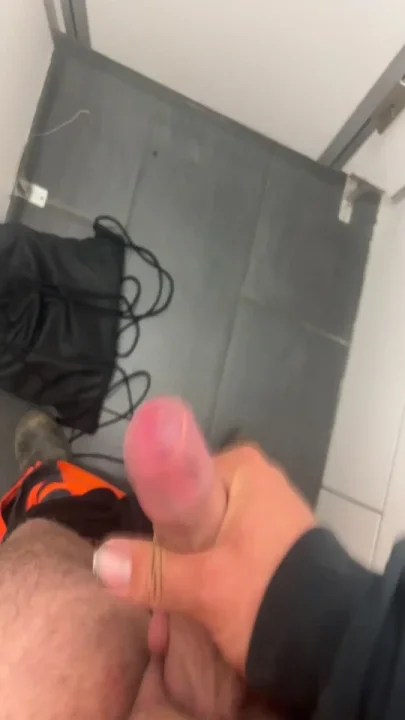 Public Jerk off in Toilet at Work