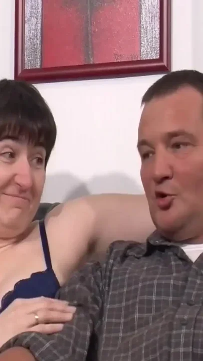 Horny gilf sucks a hard cock while she rides another in hot threesome