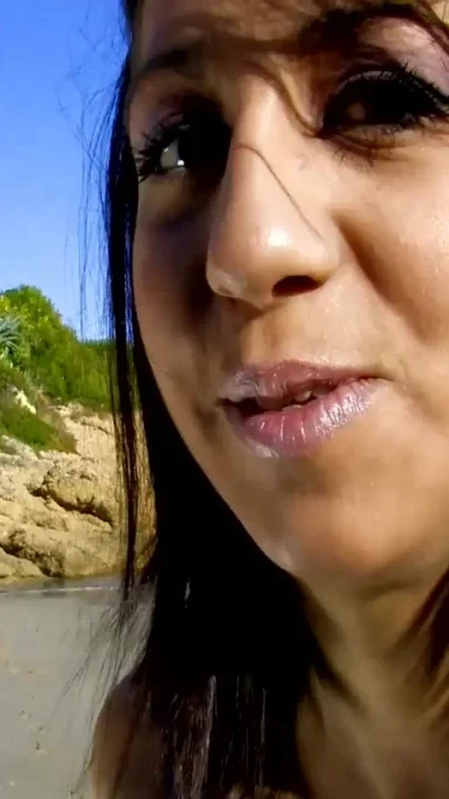 He brings a cute brunette to the beach for a walk and he ends up banging her