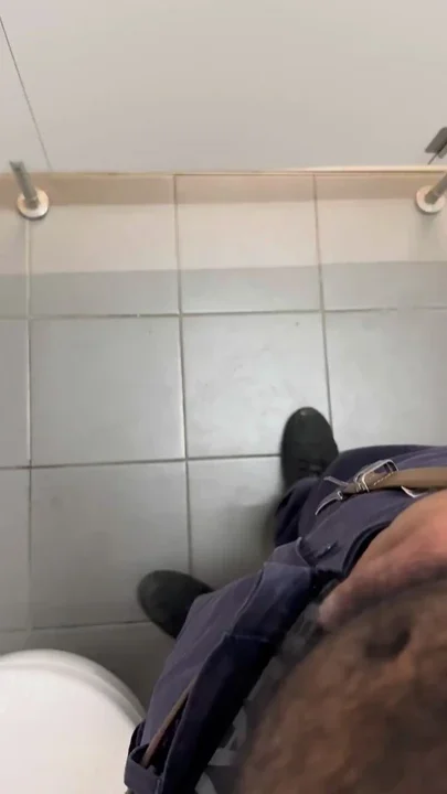 Jerking off in a Public Restroom