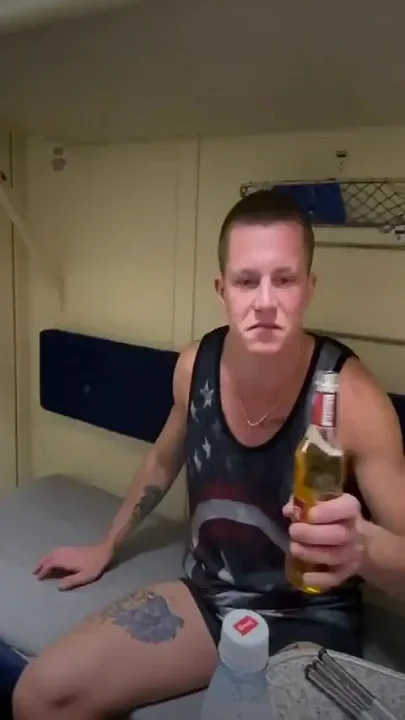 Two Guys Fuck a Fellow Traveler in a Train Room and Cum Hard in Her Pussy