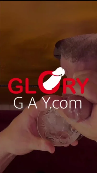 Huge Load Blasts Into the Cum Chalic But He Still Wants to Swallow