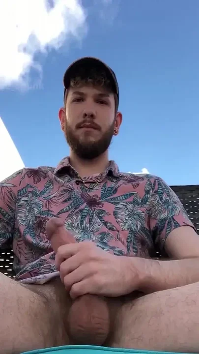 Hairy Hung Exhibitionist Country Hunk Kicks Back & Jerks Off His Big White Cock