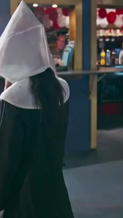A nun comes to collect cum