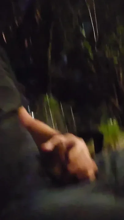 Risky roadside cum at night
