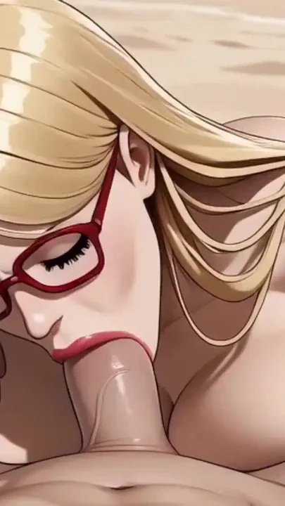 Hot blonde blowjob on beach Ai animation Clip 2