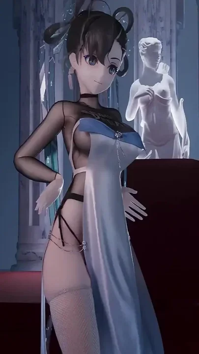 Mmd幻塔玉兰 Up And Down Cheongsam Black Silk Thong Jiggling Breasts Doggy Style