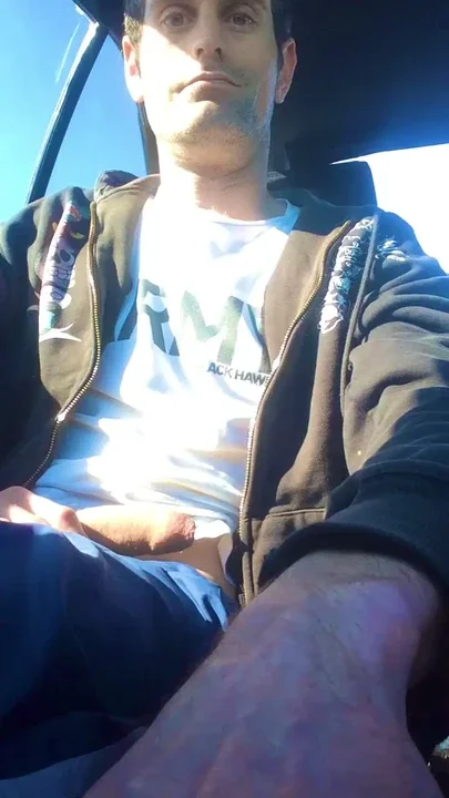 Playing with my dick in my Audi Cabriolet at the parking at beach Part Three