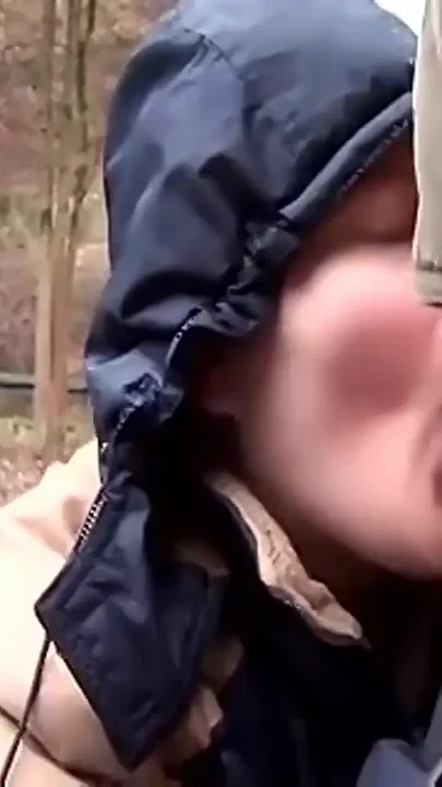 Cute Brunette Doesn't Mind Sucking and Fucking in the Rain