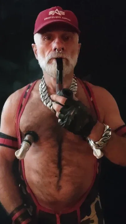 Stepdad Smoking Pipe and Pumping Nips