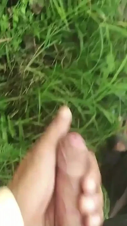 Big Cock Cumshot in Natural Garden Outdoor Cumshot
