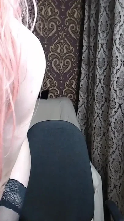 Naked Slut on Webcam Fucks Herself with the Heel of Her Shoe and Licks It