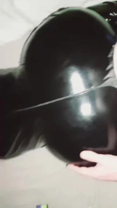 Wife in PVC fucks man while husband is at work