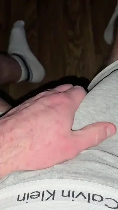 German Daddy strokes his hard fat cock in Calvin Klein boxers - PhantomGentX Clip 1