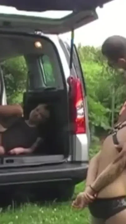 Bisexuel orgia in the car outdoor