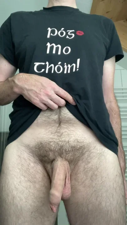 Swinging my long uncut hairy cock for you