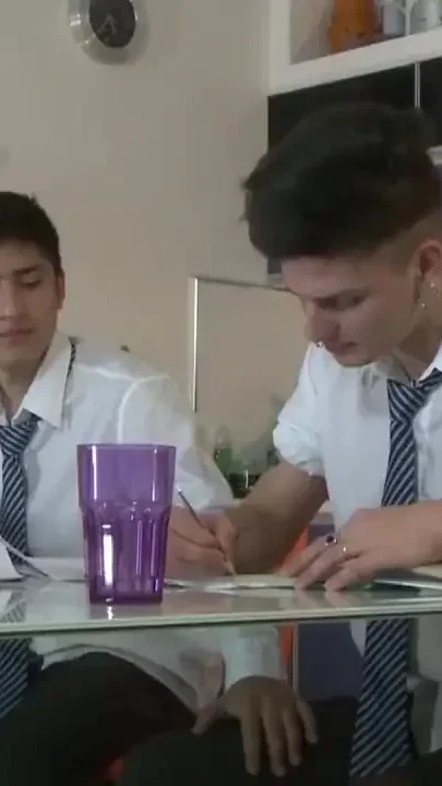 College students fuck in the kitchen