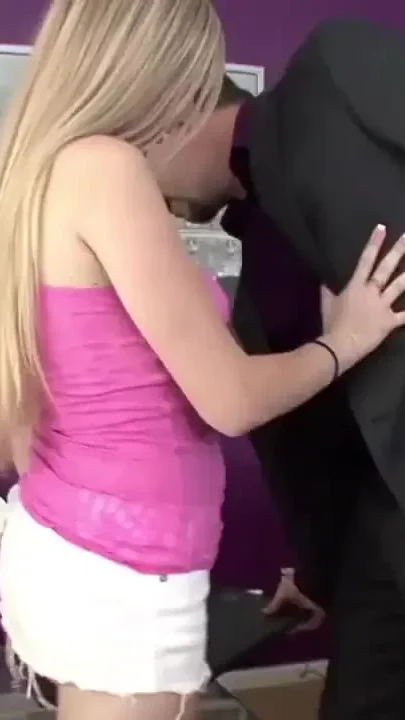 Blonde girl pussy fucking tattooed guy big dick sucking