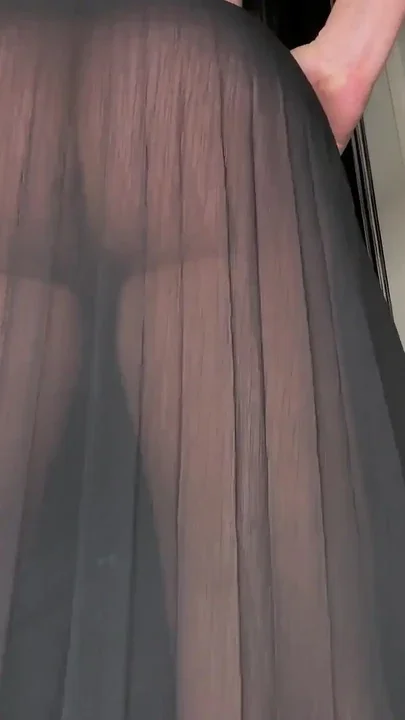 Farting in See-through Black Dress