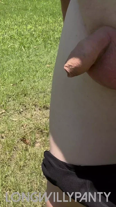 Straight guy out flashing his cock in the hot sun risky dare