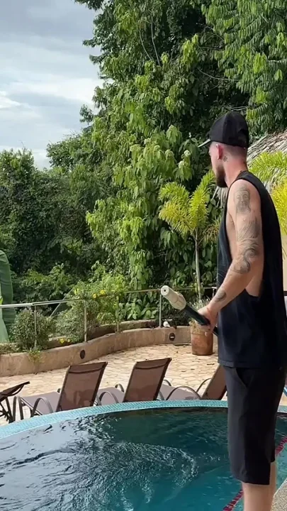 Reverse Gangbang Stephanie Alexa & I Drain Pool Boys Cock