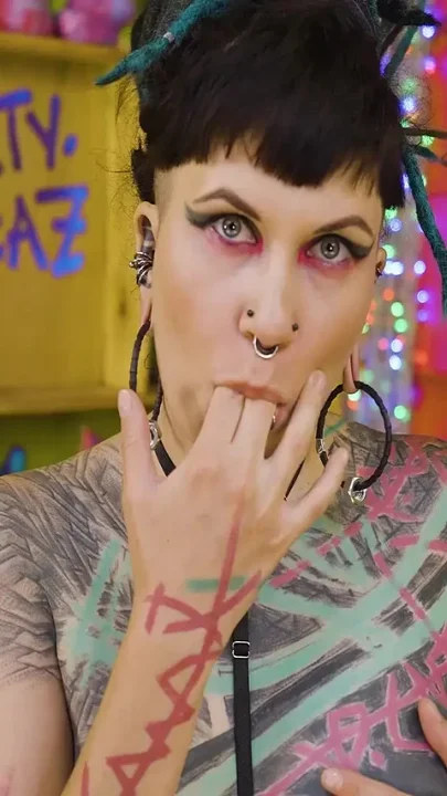 Tattooed Alt Teen Deepthroats & Gets Face Fucked POV by Her Punk BF - Sloppy BJ