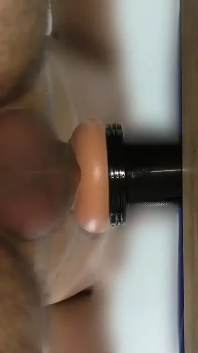 Close up Fleshlight Fuck From Below with Ruined Creampie