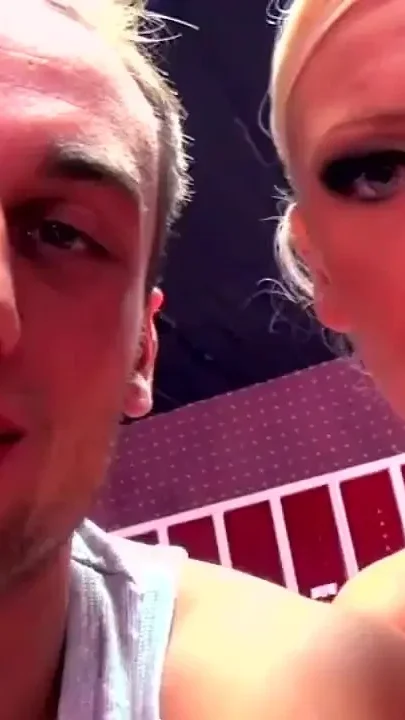 Beautiful big boobs blonde dogging fucking in the cage