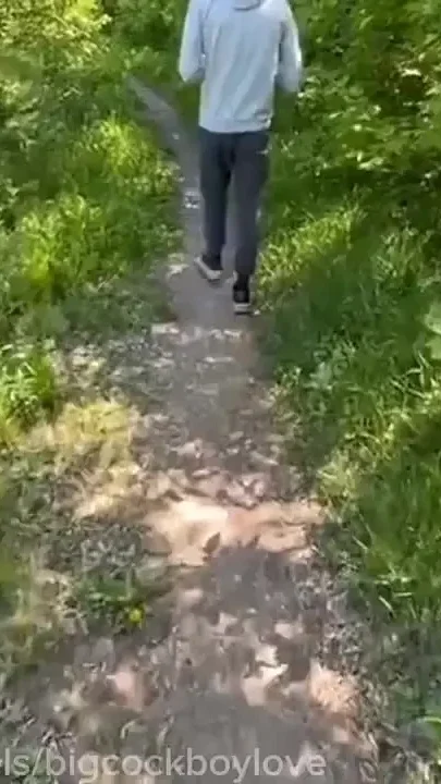 Big Cock Twink Squirts Hot Cum on Stepdaddy's Cock in the Park in Public
