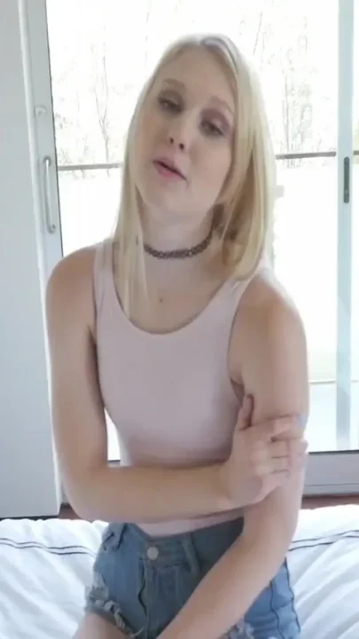 Cute blonde stepsis gets caught and fucked