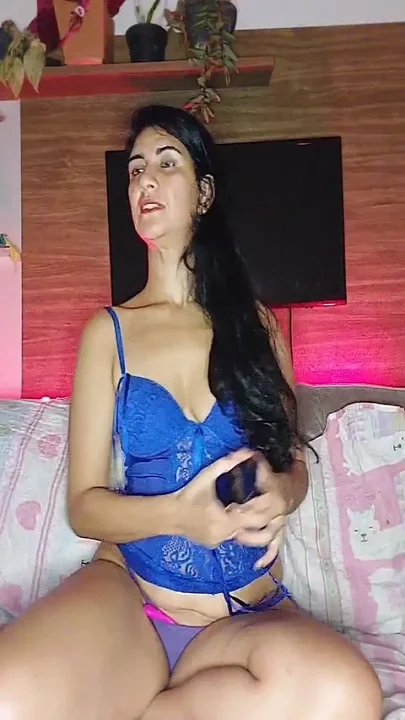 Vanessainha Showing off in Her Blue Lingerie - Part 1
