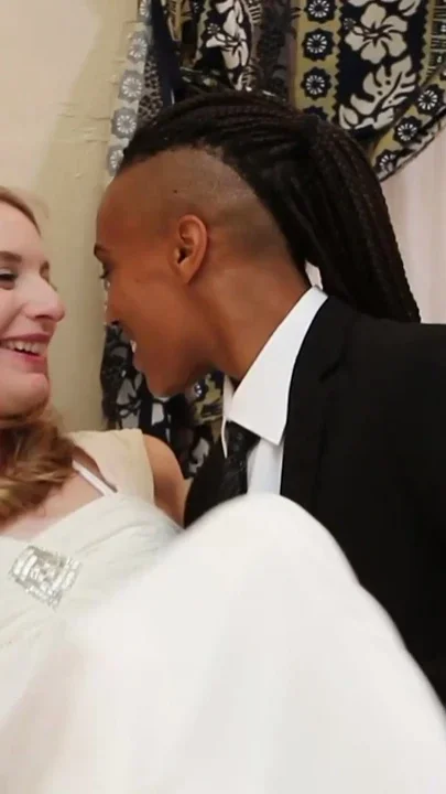 Nyrobi and Ela After Wedding Strap-on and Wet Lesbian Orgasms