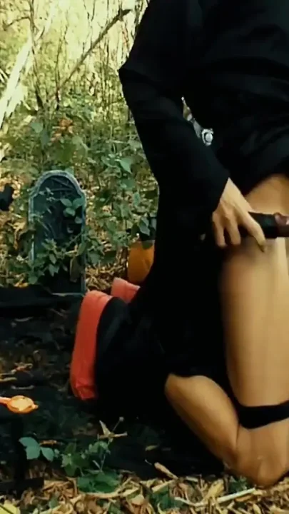 Halloween Moaning Demon Gets Prostate Orgasm by Vibrating Big Black Dildo