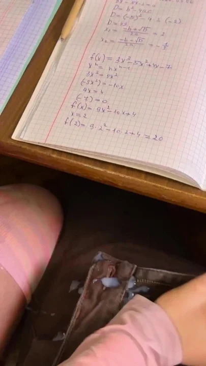SCHOOLGIRL Handjob again in MATH class under the table Really At School We