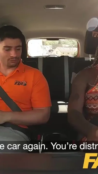 Her big black ass is going to pass - Fake Driving School Clip 2