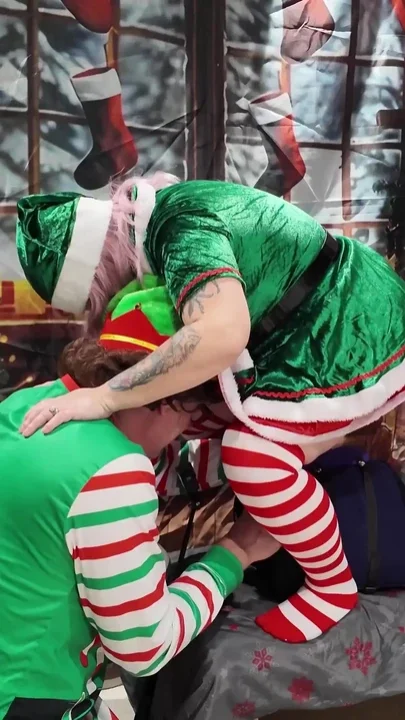 Naughty Elves on the Sex Toy Shelf Day 3 Clip 1