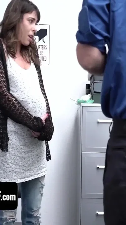 Shoplyfter Mylf - dark haired MIlf pretending to be pregnant caught stuffing