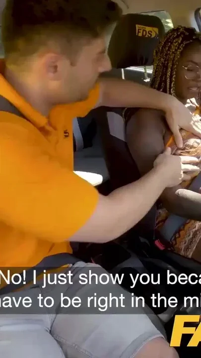Her big black ass is going to pass - Fake Driving School Clip 1