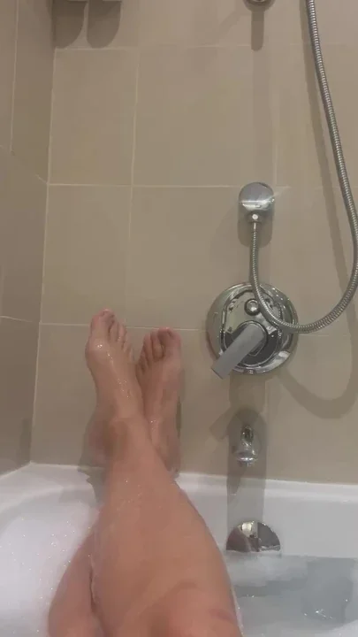 Enjoying my feet in the bath