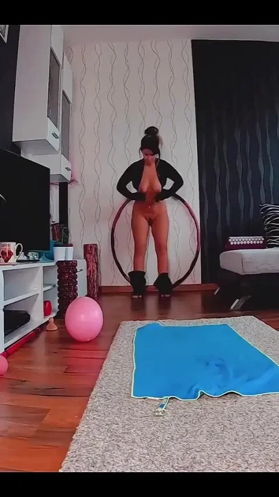 Naked and Ready to Sweat 1 Hour Hoola Hoop Workout with Lots of Ass