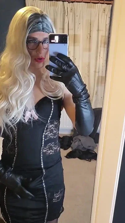 In nylon and satin lingerie