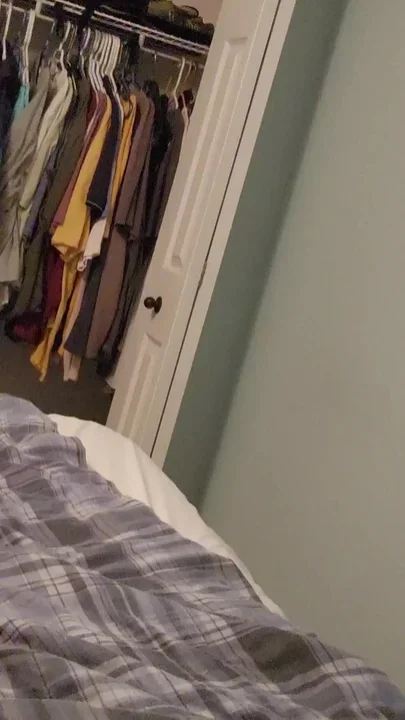 Uncut Dick Getting Hard and Cumming Into Belly Button Through Bed Humping Clip 2